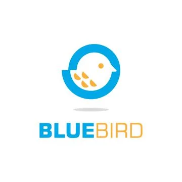 Blue bird icon logo vector design Stock Illustration