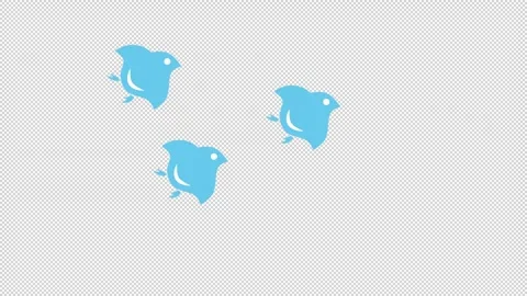 Blue Bird Illustration, Three Blue Birds Flying Stock Footage 341232586