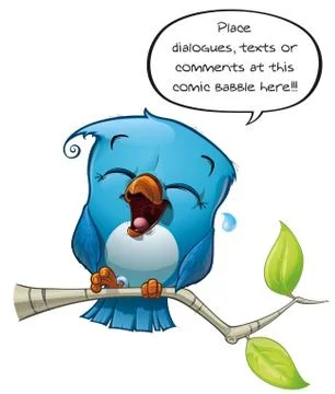 Blue Bird Laughing Stock Illustration
