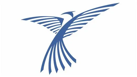 Blue bird logo design vector illustration phoenix abstract modern company brand  Stock Illustration