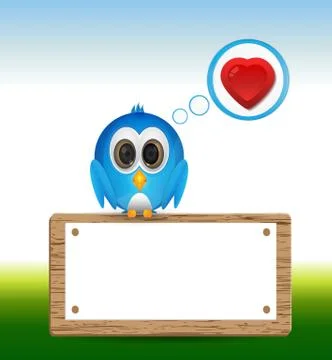 Blue bird in love Stock Illustration