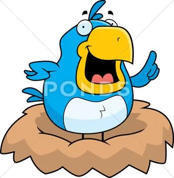 Blue Bird Nest Stock Illustration