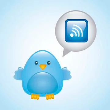 Blue bird over blue background. vector illustration Illustrazione stock
