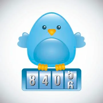 Blue bird over gray background. vector illustration Illustrazione stock
