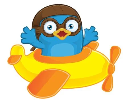 Blue Bird Pilot in Plane Stock Illustration