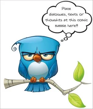 Blue Bird Serious Stock Illustration