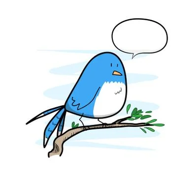Blue Bird With Text Stock Illustration