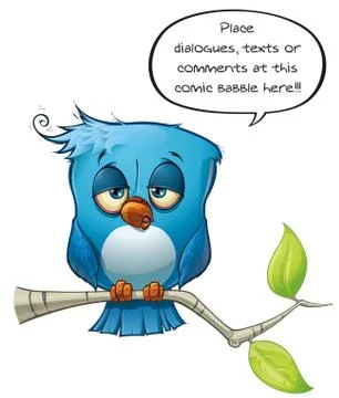 Blue Bird Tired Stock Illustration