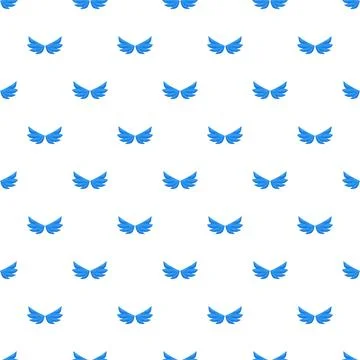 Blue bird wings seamless pattern repeating elements 스톡 일러스트