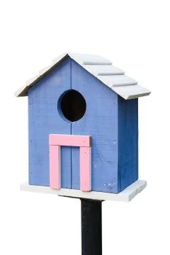 Blue birdhouse Stock Photos