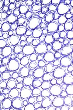 Blue biro pen scribble doodles round circles background Foto stock