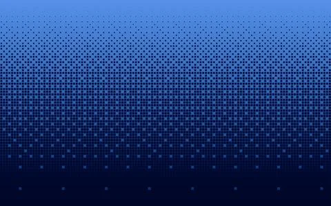 Blue bitmap texture, abstract pattern halftone vector background, glitch screen Stock Illustration