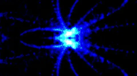 Blue bits mirror 2 Stock Footage 10687118