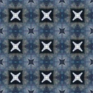 Blue, black and gray square abstract seamless pattern Illustrazione stock