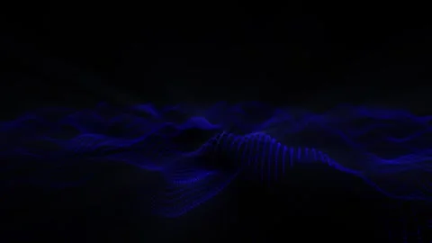 Blue black background. space for text. luminous waves. loop Stock Footage 274633715