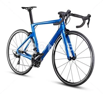 Blue black carbon racing sport road bike bicycle racer isolated Stock Photos