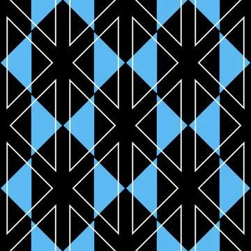 Blue black contrast triangle geometric seamless pattern for wrapping paper de 스톡 일러스트