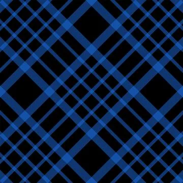 Blue Black Diagonal Plaid Seamless Pattern Background 스톡 일러스트