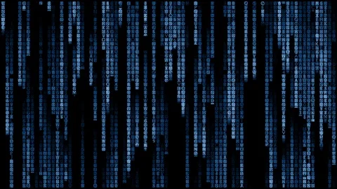 Blue on Black Matrix Loop Stock-Footage 76991120