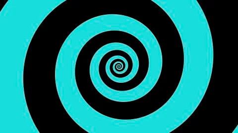 Blue &amp; black spiral Optical illusion illustration, abstract background Stock Illustration