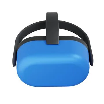 Blue Black VR Headset. Isolated On White Background. 3D Render. Stock Illustration