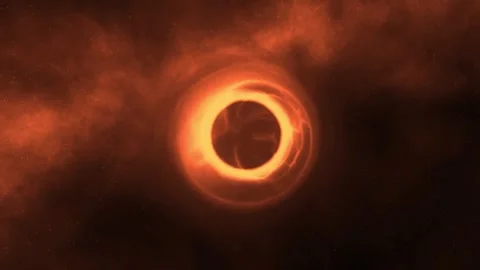 Blue Blackhole in Space Fast Timelapse Animation Background Video stock 303384907