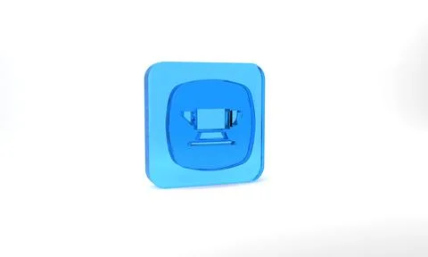 Blue Blacksmith anvil tool icon isolated on grey background. Metal forging イラスト素材