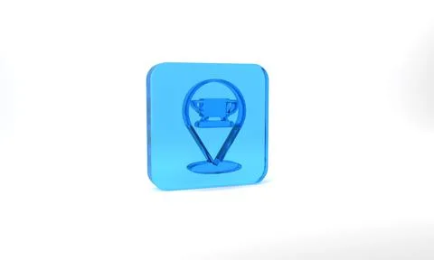 Blue Blacksmith anvil tool icon isolated on grey background. Metal forging Stock Illustration