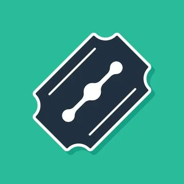 Blue Blade razor icon isolated on green background.  Vector Stock Illustration