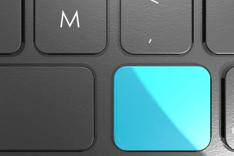 Blue blank button on keyboard Stock Illustration