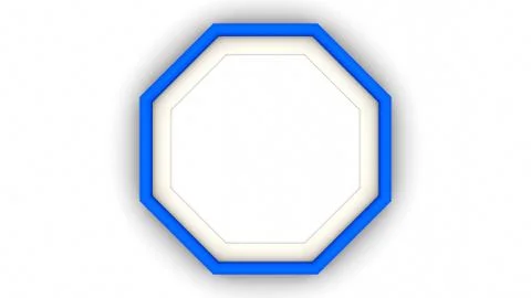 Blue blank frame on white background. 3d rendering Stock Illustration