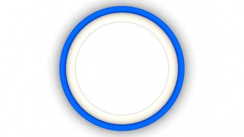 Blue blank frame on white background. 3d rendering Stock Illustration