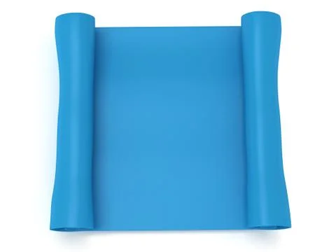Blue blank scroll paper. Manuscript. 3d render Stock Illustration