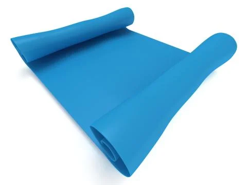 Blue blank scroll paper. Manuscript. 3d render Stock Illustration