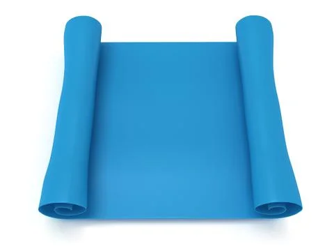Blue blank scroll paper. Manuscript. 3d render 스톡 일러스트