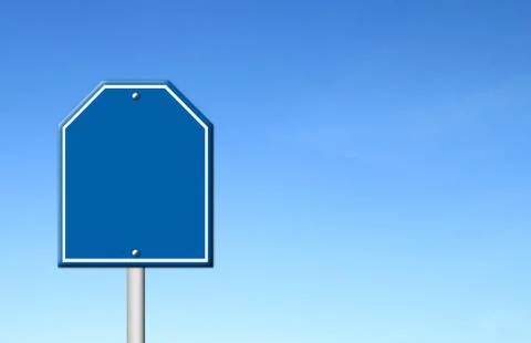 Blue blank sign with blue sky Stock Illustration