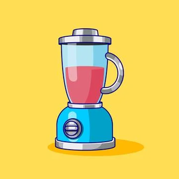 Blue Blender with Juice inside Vector Illustration Cartoon Design Stock Illustration