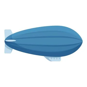 Blue blimp is flying in a clear sky Illustrazione stock