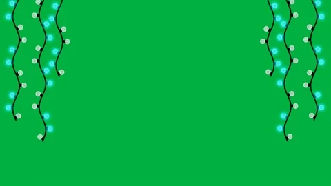 Blue blinking light series on green screen Stock Footage 221989292