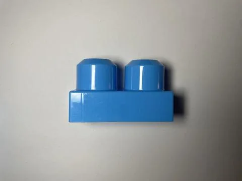 Blue block with 2 studs Stock Photos