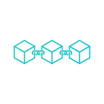 Blue block chain icon design . Vector illustration. Isolated. 库存插图