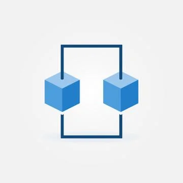 Blue block chain vector icon. Blockchain flat sign イラスト素材