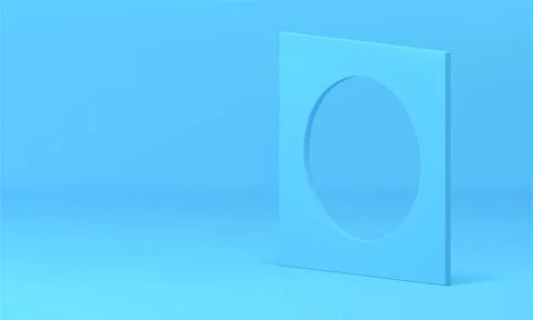 Blue block square hole construction isometric frame 3d decor element realisti Stock Illustration