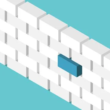 Blue block standing out Stock Illustration