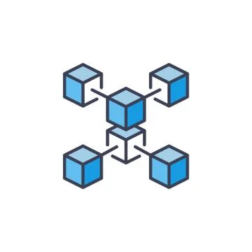 Blue BlockChain crypto icon. Vector cryptocurrency symbol Stockillustratie