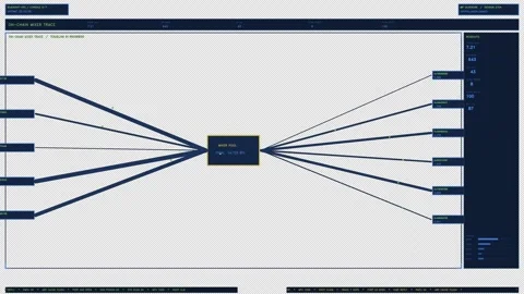 Blue Blockchain Mixer Trace Data Flow HUD Element Stock Footage 336360865