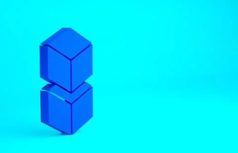 Blue Blockchain technology icon isolated on blue background. Cryptocurrency d イラスト素材