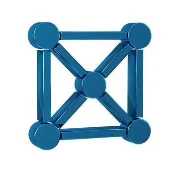 Blue Blockchain technology icon isolated on transparent background. Cryptoc.. Stock Illustration
