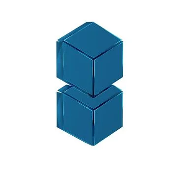 Blue Blockchain technology icon isolated on transparent background. Cryptoc.. Stock Illustration