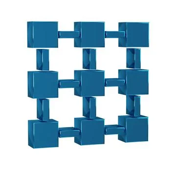 Blue Blockchain technology icon isolated on transparent background. Cryptoc.. Stock Illustration